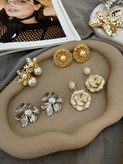 گوشواره گل خورشیدی مرواریددار